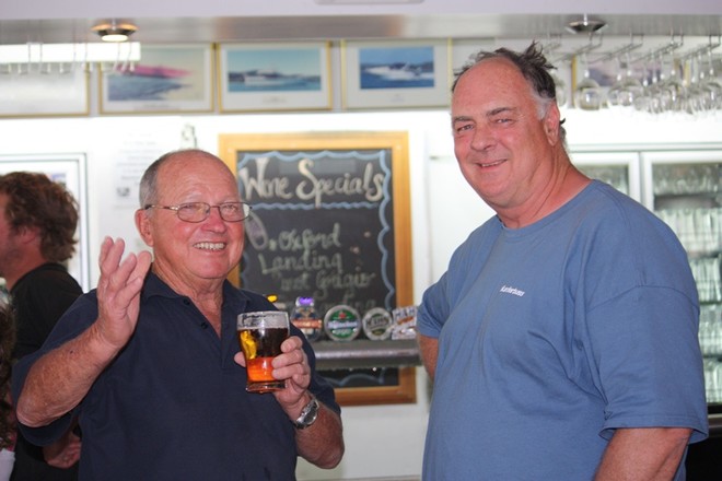 Back at the bar its stories all round for First 40 owners Rob Robertson and Tony Kinsman - Ensign Yacht QLD French Yacht Challenge and Beneteau Cup 2012 © Tracey Johnstone